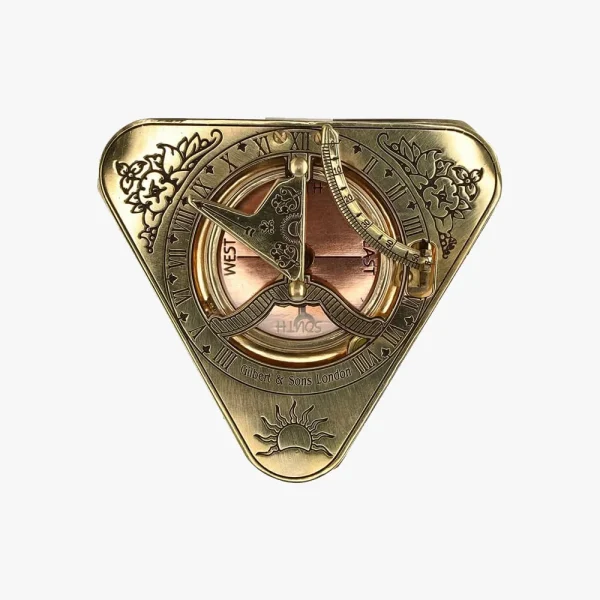 Triangle Sundial Brass Compass