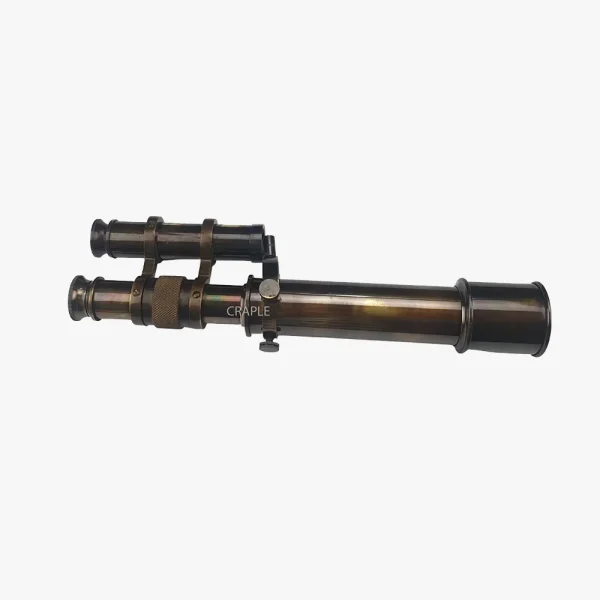 Double Barrel Brass Telescope with Foldable Stand | Antique Finish, 360 Rotate, Detachable Scopes | Nautical Desk Decor & Collectible Gift - Image 3