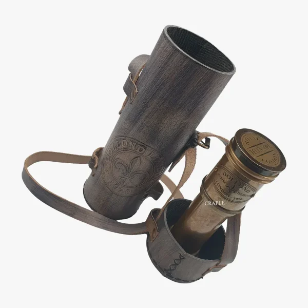 16.6" Dollond London 1920 Telescope Antique Brass | 5 Pipe, Achromatic Lens | Nautical Decor & Gift with Leather Case - Image 2