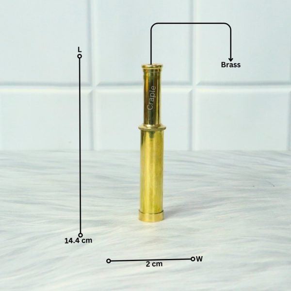 5.5" Pocket-Sized Pencil Telescope | Shiny Brass, Achromatic Lens | Novelty Spyglass Gift & Desk Accessory - Image 5