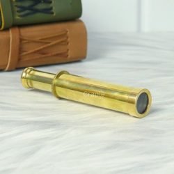 5.5" Pocket-Sized Pencil Telescope | Shiny Brass, Achromatic Lens | Novelty Spyglass Gift & Desk Accessory - Image 3