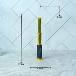 10.6" Leather Wrapped Nautical Telescope | Shiny Brass, Compact 3-Pipe Extendable | Decor Gift with Case - Image 7