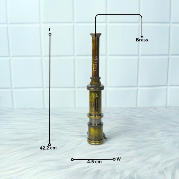 16.5" Dollond London Telescope | Antique Brass, 4-Pipe Extendable | Nautical Collectible & Decor Gift - Image 7