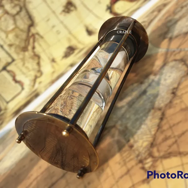 antique liquid hourglass side