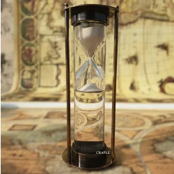 antique liquid hourglass front