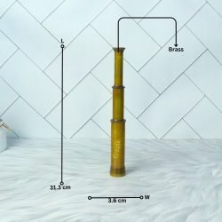 12" Handcrafted Victorian Telescope | Antique Brass, Extendable 3-Pipe, Achromatic Lens | Nautical Collectible & Decor Gift - Image 7