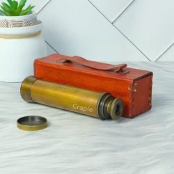 12" Handcrafted Victorian Telescope | Antique Brass, Extendable 3-Pipe, Achromatic Lens | Nautical Collectible & Decor Gift - Image 6