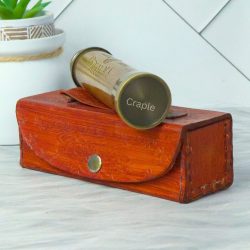 12" Handcrafted Victorian Telescope | Antique Brass, Extendable 3-Pipe, Achromatic Lens | Nautical Collectible & Decor Gift - Image 5