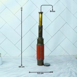 25.2" W. Ottway 1915 Telescope Antique Brass | Red Barrel, Extendable 4-Pipe | Nautical Decor & Historical Gift - Image 6