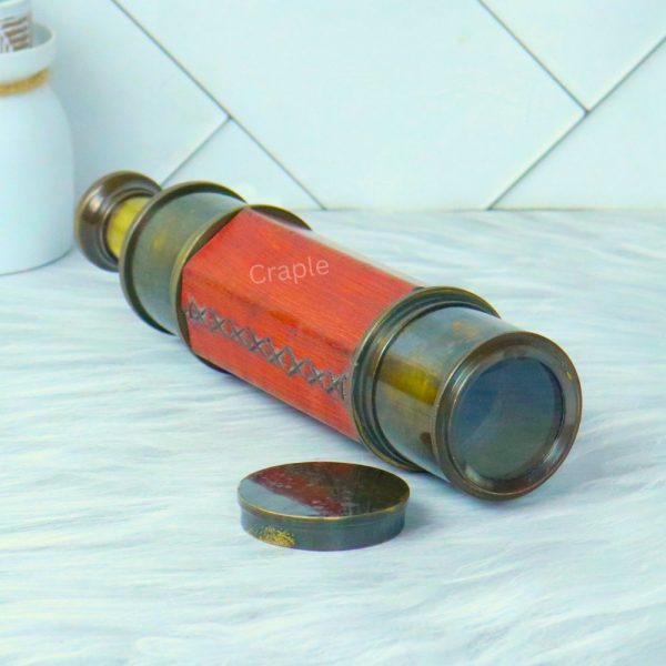 25.2" W. Ottway 1915 Telescope Antique Brass | Red Barrel, Extendable 4-Pipe | Nautical Decor & Historical Gift - Image 2