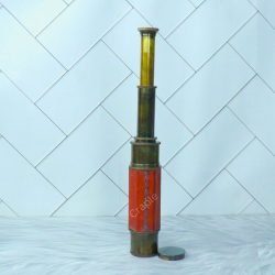 25.2" W. Ottway 1915 Telescope Antique Brass | Red Barrel, Extendable 4-Pipe | Nautical Decor & Historical Gift - Image 5