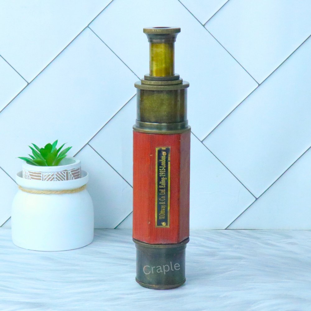 Vintage Brass & Leather Pirate Telescope - Hancrafted India