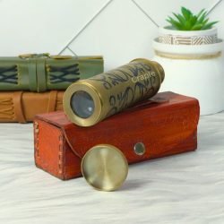 15" Embossed J. Scott London Telescope | Antique Brass, 4-Pipe Extendable, Achromatic Lens | Nautical Decor & Collectible Gift - Image 4