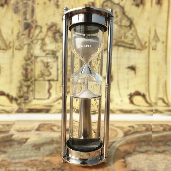 brass hourglass front
