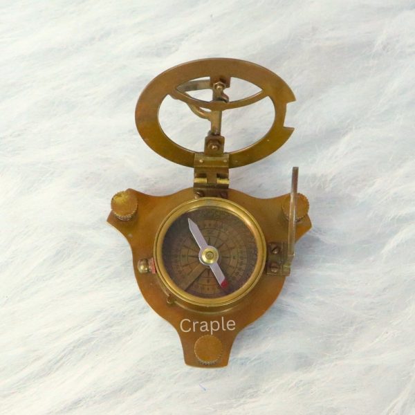 Adjustable Antique Brass Sundial Compass | Needle Stop, West London Style | Engravable Wooden Box, Desk Decor & Collector's Gift - Image 5