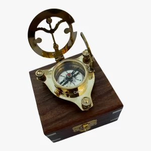 handmade brass sundial compass