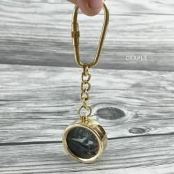 Working Compass Keychain | Pocket Navigation Tool | Nautical Gift & Accessory - Image 5