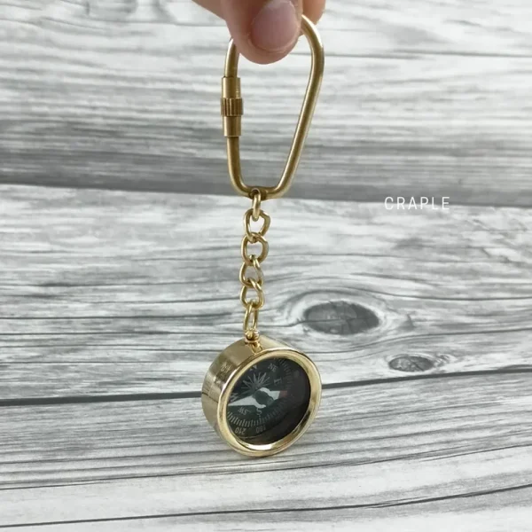 Working Compass Keychain | Pocket Navigation Tool | Nautical Gift & Accessory - Image 2