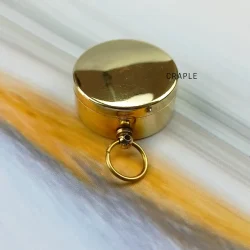 Stanley London Miniature Pocket Compass | Shiny Brass, Black Dial, Lidded, Includes Chain | Compact Navigational Gift - Image 3
