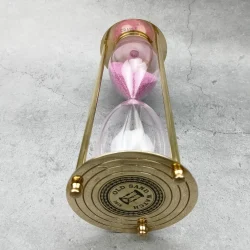 30-Minute 'Old Sand Watch' Sand Timer | Shiny Brass, Pink Sand, Classic Design | Desk Focus Aid & Elegant Gift - Image 5