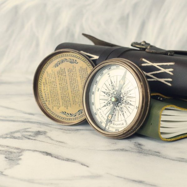 Antique Brass Compass with 40-Year Calendar | Wooden Box, Handcrafted | Collector's & Executive Gift - Image 4