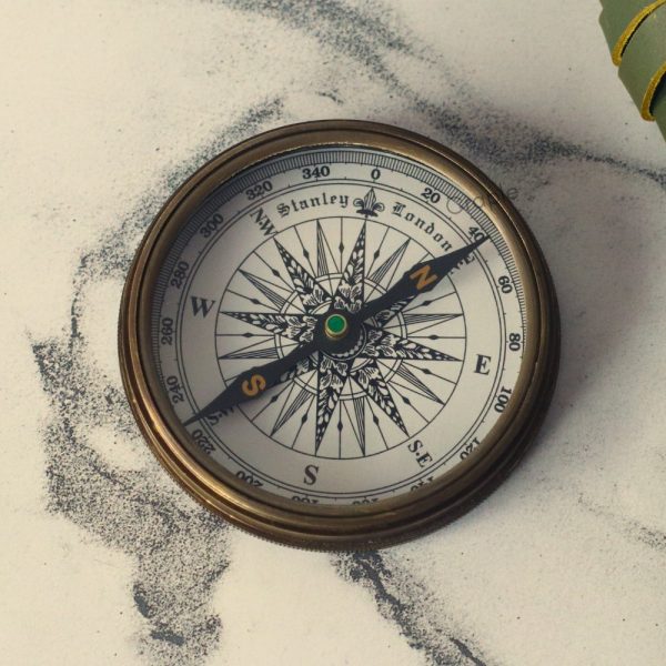 Antique Brass Compass with 40-Year Calendar | Wooden Box, Handcrafted | Collector's & Executive Gift - Image 8