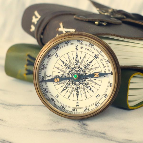 Antique Brass Compass with 40-Year Calendar | Wooden Box, Handcrafted | Collector's & Executive Gift - Image 9