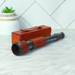 15.75" Leather-Wrapped Telescope | Antique Brass, Achromatic Lens | Nautical Decor & Gift with Case - Image 4