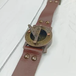 Vintage Brass Wrist Sundial Compass - Image 5