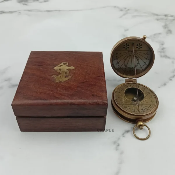 Antique Brass String 2 Inch Compass - Image 4
