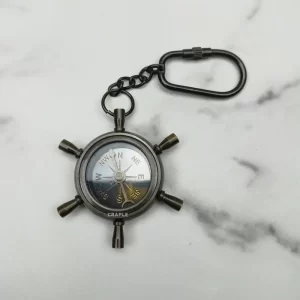 Shipwheel Compass Keychain