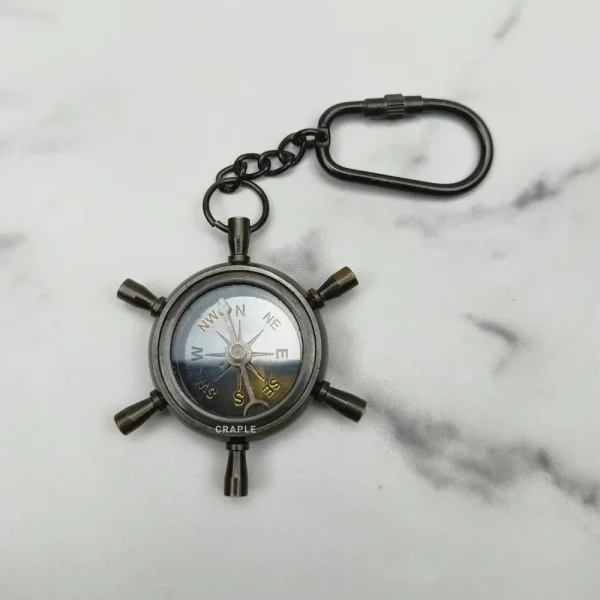 Shipwheel Compass Keychain