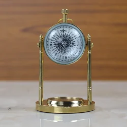 Brass Table Watch Vintage Charm & Compass Base - Image 2