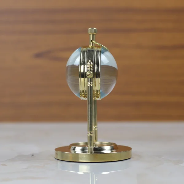 Brass Table Watch Vintage Charm & Compass Base - Image 3