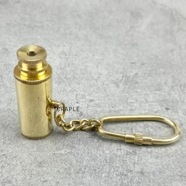 Miniature Brass Telescope Keychain | Expandable | Nautical Pocket Gift & Accessory - Image 4