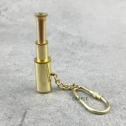 Miniature Brass Telescope Keychain | Expandable | Nautical Pocket Gift & Accessory - Image 2