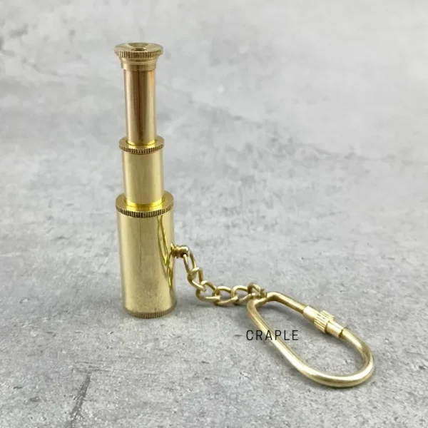 Miniature Brass Telescope Keychain | Expandable | Nautical Pocket Gift & Accessory - Image 2