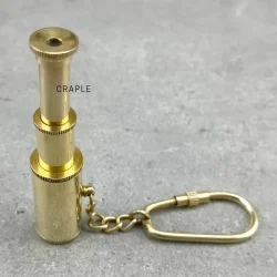 Miniature Brass Telescope Keychain | Expandable | Nautical Pocket Gift & Accessory - Image 3