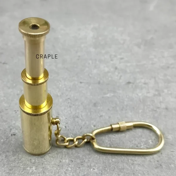 Miniature Brass Telescope Keychain | Expandable | Nautical Pocket Gift & Accessory - Image 3