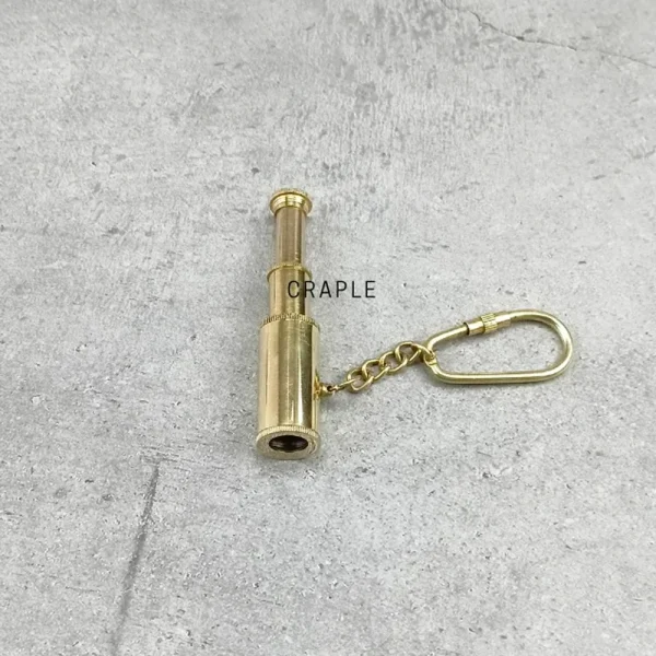 Miniature Brass Telescope Keychain | Expandable | Nautical Pocket Gift & Accessory - Image 1
