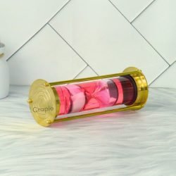 Pink Liquid Floating Hourglass | Shiny Brass, 1-Min White Sand Timer | Mesmerizing Desk Decor & Unique Gift - Image 5