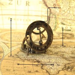 Black Antique Brass Sundial Compass | Adjustable Legs, Water Level, Needle Stop | Handcrafted Navigational Instrument & Desk Decor - Image 7