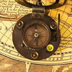 Black Antique Brass Sundial Compass | Adjustable Legs, Water Level, Needle Stop | Handcrafted Navigational Instrument & Desk Decor - Image 5