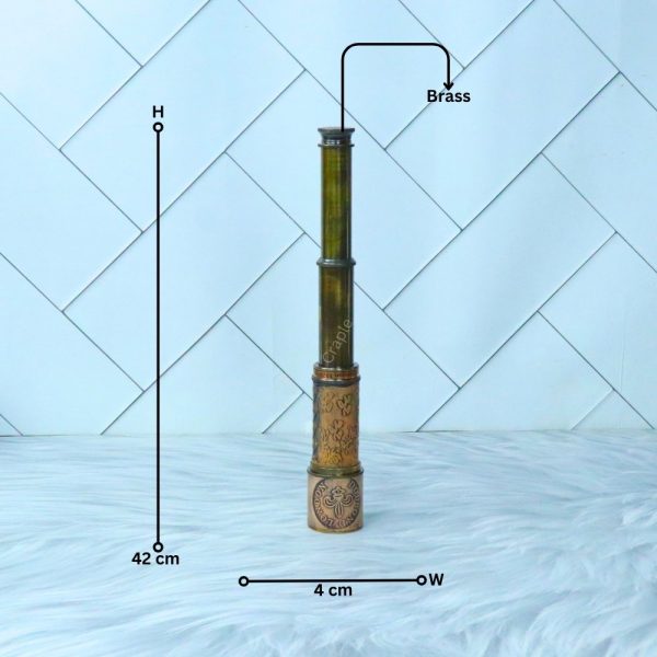 16.3" Embossed Leather Dollond London Telescope | Black Antique Brass, 4-Pipe Extendable | Nautical Collectible & Decor Gift - Image 9