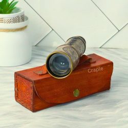 16.3" Embossed Leather Dollond London Telescope | Black Antique Brass, 4-Pipe Extendable | Nautical Collectible & Decor Gift - Image 7