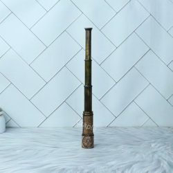 16.3" Embossed Leather Dollond London Telescope | Black Antique Brass, 4-Pipe Extendable | Nautical Collectible & Decor Gift - Image 5