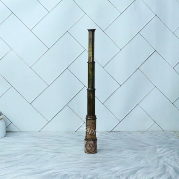 16.3" Embossed Leather Dollond London Telescope | Black Antique Brass, 4-Pipe Extendable | Nautical Collectible & Decor Gift - Image 5
