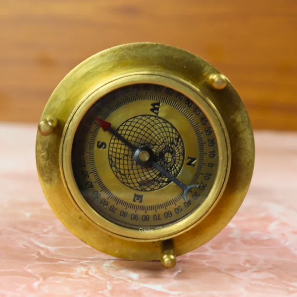 Dual Compass 5 Minutes SandTimer | Antique Brass, Functional Compasses, White Sand | Nautical Desk Decor & Unique Gift - Image 4