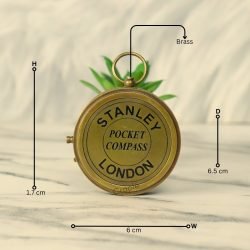 Stanley London Style Pocket Compass | Antique Brass, Handcrafted Precision, Needle Lock Switch | Vintage Navigational Gift - Image 8