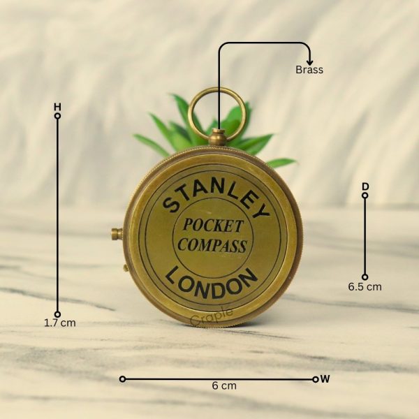 Stanley London Style Pocket Compass | Antique Brass, Handcrafted Precision, Needle Lock Switch | Vintage Navigational Gift - Image 8